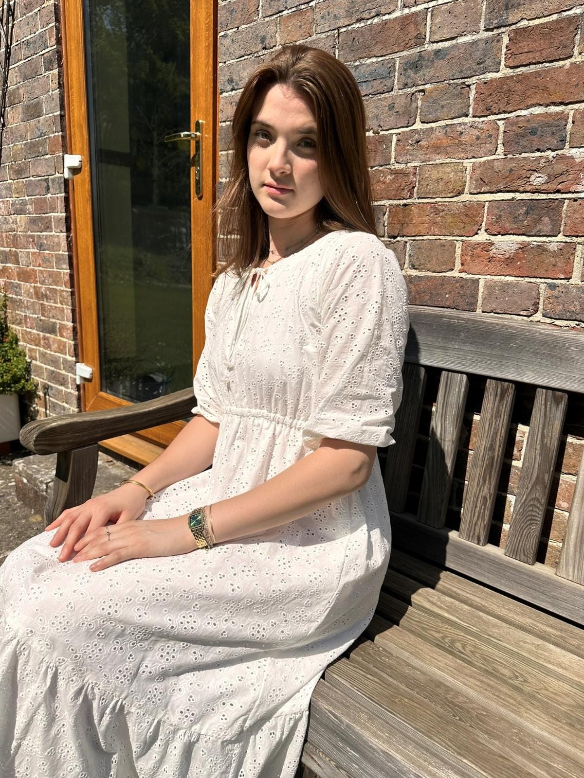 White Broderie Maxi Dress